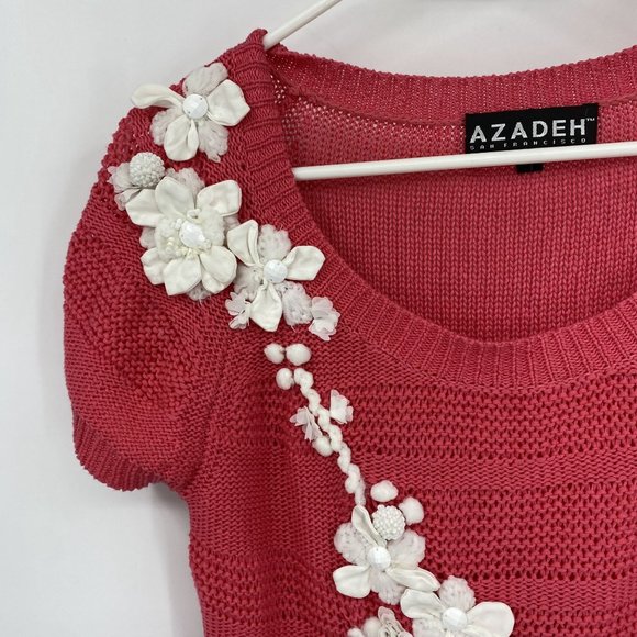 Azadeh Floral Texture Knit Sweater 1 - Picture 3 of 10